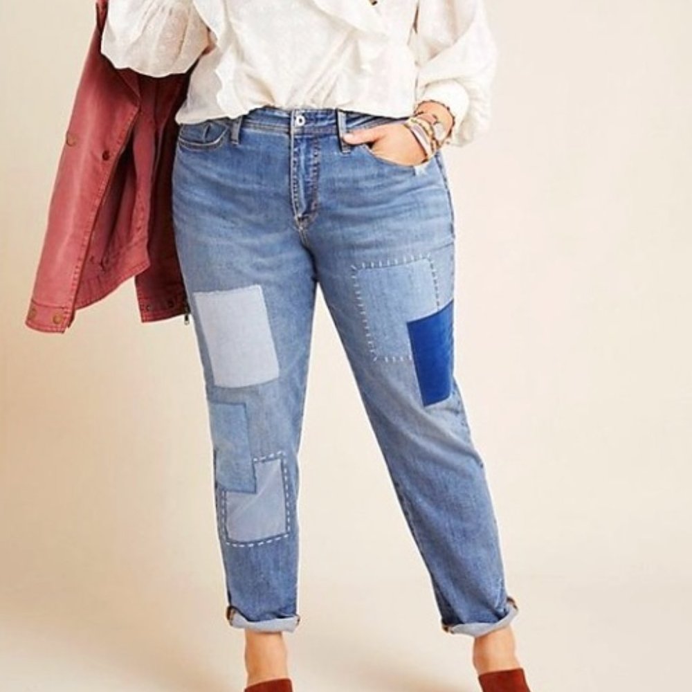 Anthropologie Pilcro Patchwork Boyfriend Jeans